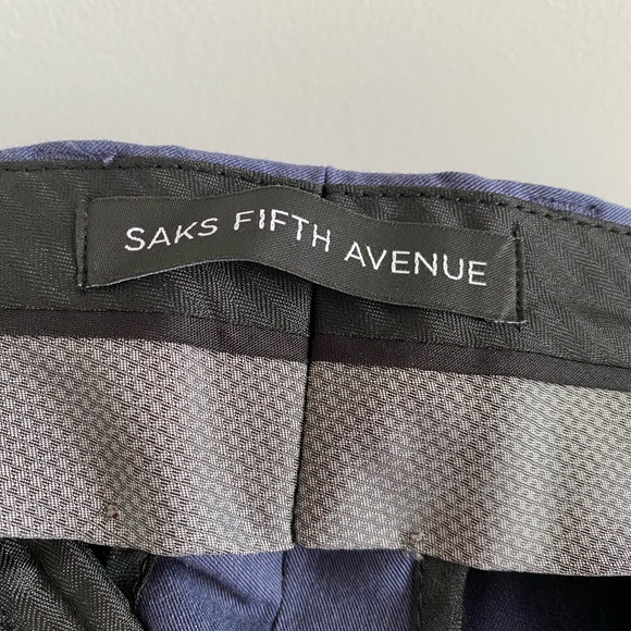 Saks Fifth Avenue Blue Men’s Flat Front Dress Pants Size 36x32 New With Tag - Picture 5 of 8